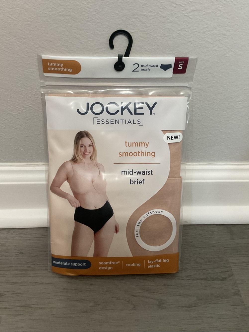 2 pair Jockey Essentials Tummy Smoothing Mid-Waist Briefs - Nude